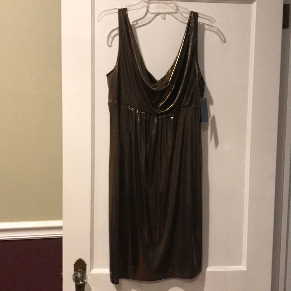 NWT AGB gold shimmery cocktail dress
